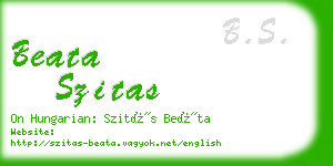 beata szitas business card